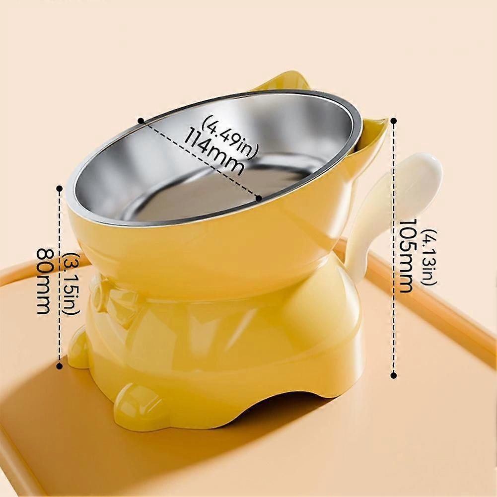 Elevated Cat Food Bowl - Stainless Steel Anti Tip Feeder