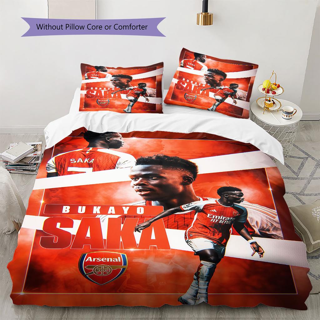 Bukayo Saka Force Bedding Quilt Set Quilt Cover Pillowcase Home Decoration Birthday Gift (1 * duvet cover + 2 * pillowcase, without core)