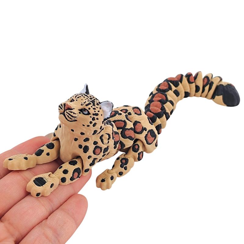 3D-печатная модель снежного барса, имитация, многосуставная, подвижная фигурка животных, миниатюры, декор для дома