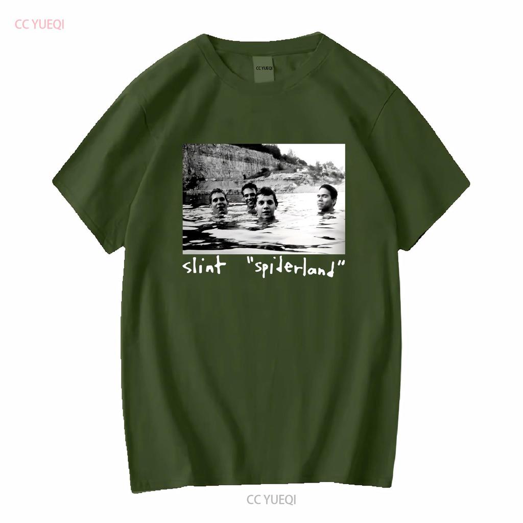 Винтажная футболка Slint Music Band Для фанатов Плотный хлопок Черная футболка Все размеры Мужская MM827 винтажная Постиранная с принтом Растянутая модная Мягкая