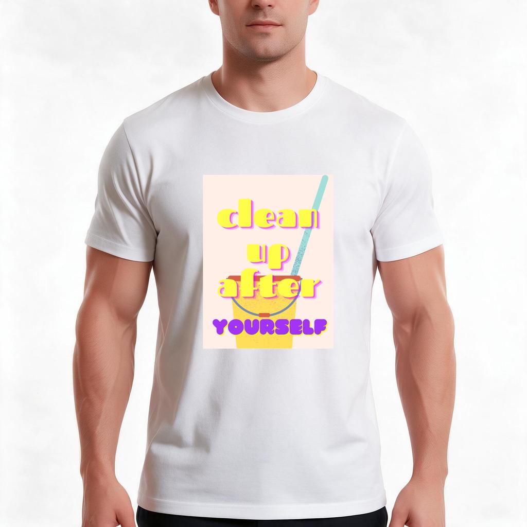 Chores Clean Up After Yourself Tshirt Summer Casual Cotton Tee Oversized Streetwear Tops Vintage Graphic Print 100 Cotton