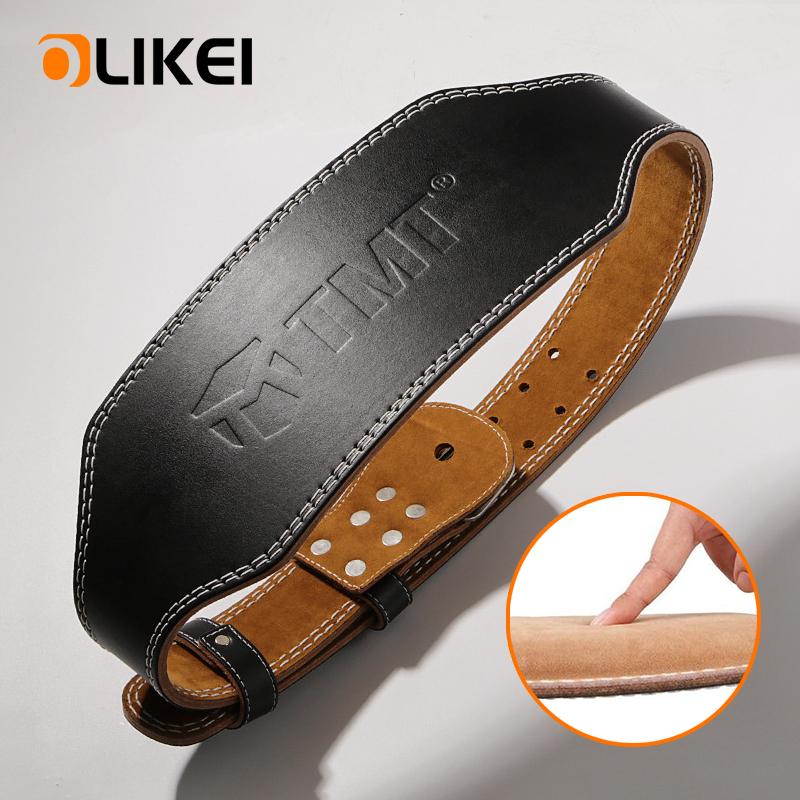 OLIKEI Профессиональный пояс для тяжелой атлетики из воловьей кожи, пояс из натуральной кожи, поддерживающий пояс для тренажерного зала, фитнеса, пояс для приседаний, поясничный бандаж для спины, спортивная защита для талии