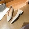 2024 Spring and Autumn New Single Shoes Women Low Heel Pointed Toe Shallow Mouth Soft-soled  All-match Women's Leather Shoes
