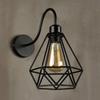 Vintage Wall Lamp Industrial Black Diamond Metal Cage Retro Living Room Wall Ceiling Lamp