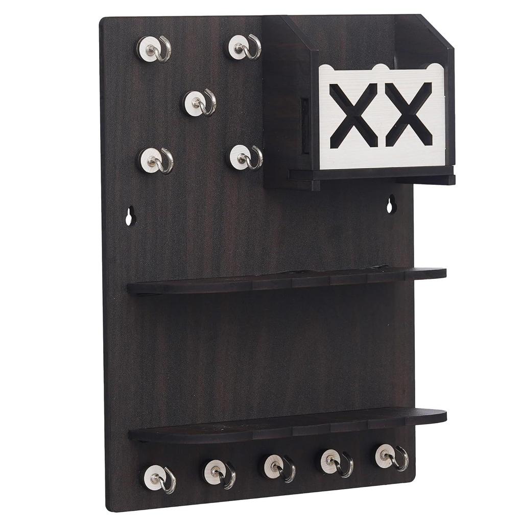 Деревянный Премиум Брелок Настенный Держатель Ключей Украшения Дивали Предметы Для Домашнего Декора Ключница (10 Крючок)