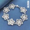925 Sterling Silver Seven Flower Bracelet Fashionable Wedding Jewelry