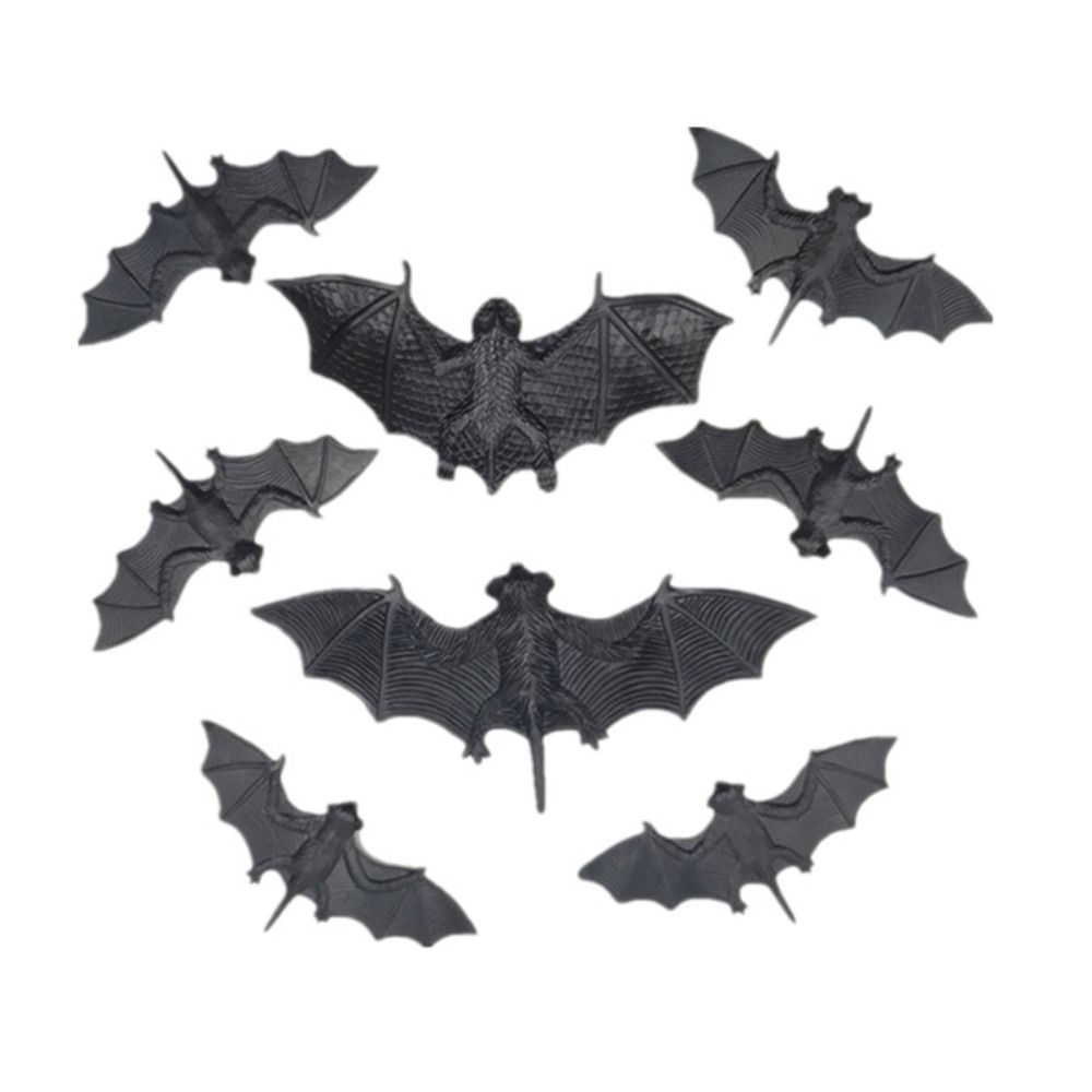 100PCS DIY Decoration Plastic Fake Bat Plastic Novelty Toy Horrible Prank Toys Children