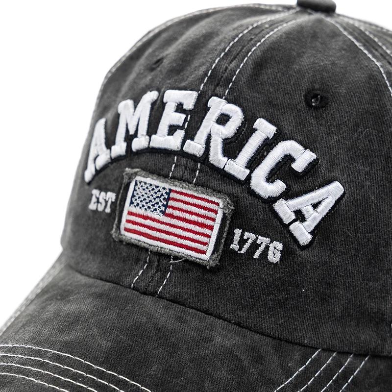 Новая кепка унисекс с вышитыми буквами AMERICA винтажная бейсбольная кепка для мужчин и женщин повседневная уличная спортивная кепка