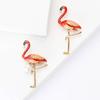 Нежная брошь-фламинго из эмали, модный универсальный женский костюм, кардиган, украшение для корсажа