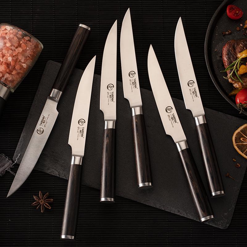 YARENH Steak Knives Premium Straight-Edge Ultra-Sharp Germany 1.4116 Stainless Steel Steak Knife Set Dinner Knives Cutlery Set Gift Set