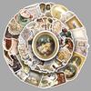 50 Vintage-Style Journal Stickers - Waterproof, Decorative for Laptops, Cups, Phone Cases