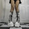 Женские готические боевые ботинки, панк-ботинки, повседневная обувь, модная обувь со шнуровкой и застежкой-молнией, танкетка, платформа, ботильоны до щиколотки, США