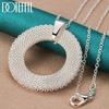 DOTEFFIL 925 Sterling Silver Woven Round Pendant Necklace Wedding Fashion Jewelry