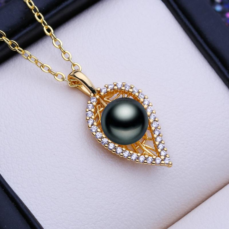 LSOOYH Ювелирные изделия из натурального пресноводного жемчуга CZ, ожерелья для женщин, богемный цветок, кулон, свадебный подарок