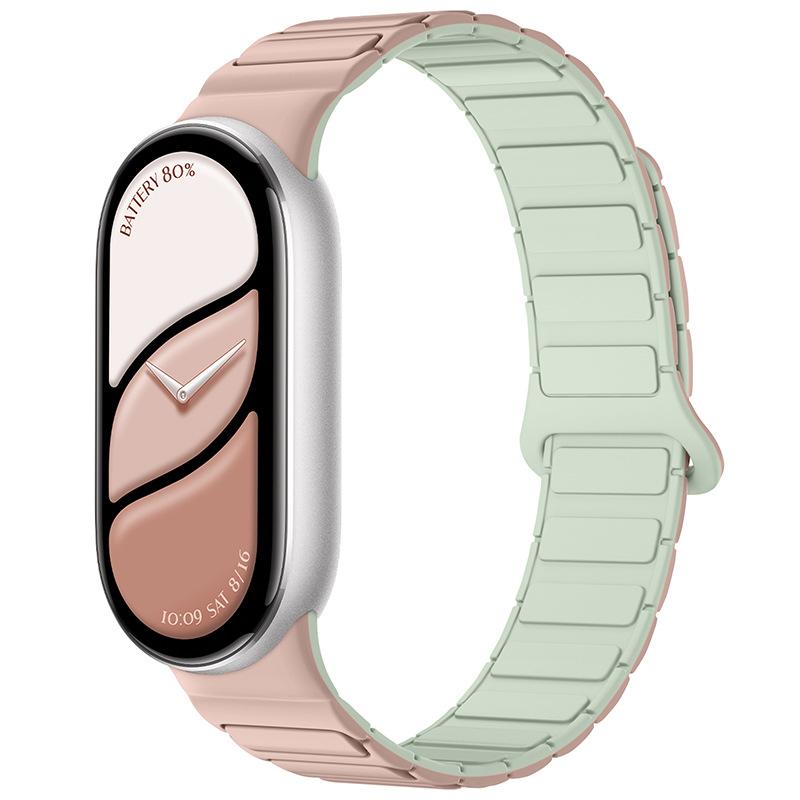 НОВЫЙ Магнитный спортивный ремешок для Xiaomi Watch 10/9/8 Двухцветный силиконовый ремешок для Miband 10 NFC Сменный браслет для смарт-часов