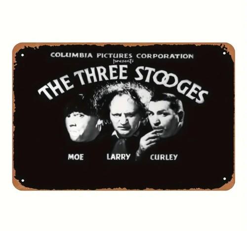 The Three Stooges Metal Tin Sign Moe Larry Curley