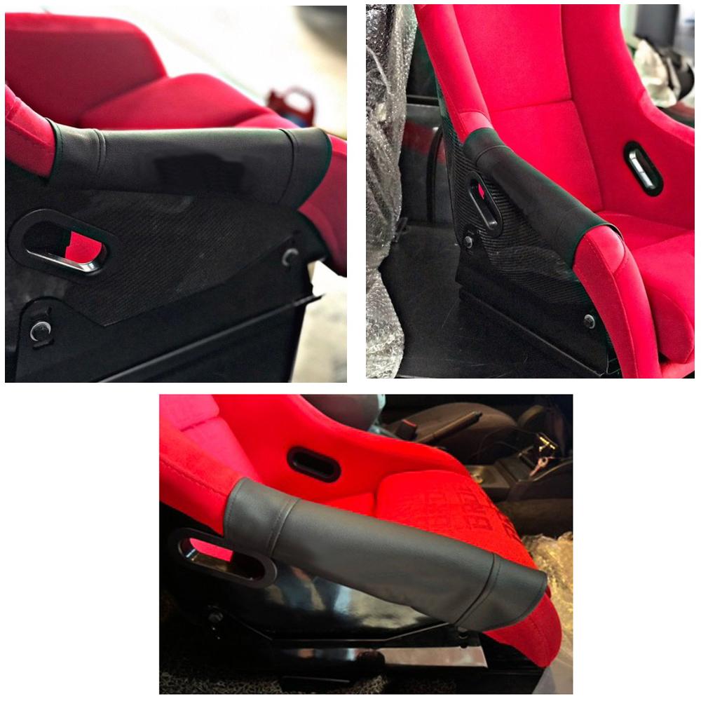 JDM Racing Full Bucket Seat Side Protector Thigh Pad Genuine Leather