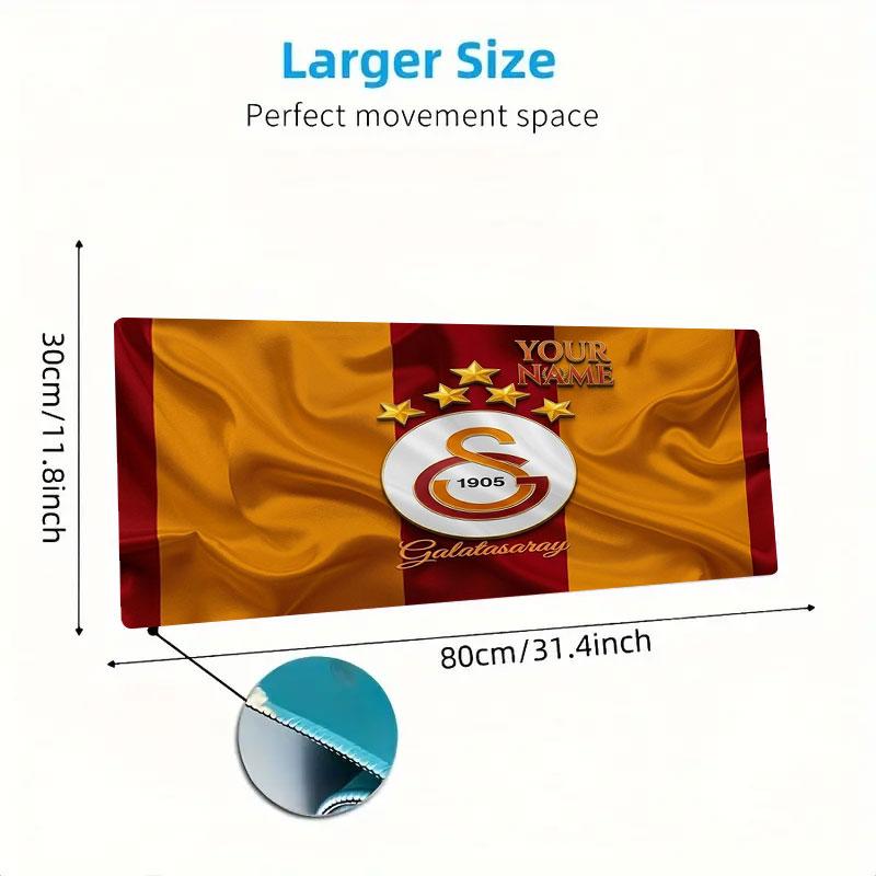 Galatasaray S Custom Name Large Size Mouse Pad Large Gaming Table Cushion Non-slip Laptop Tablet Big Mousepad XXL Mat Mini PC Playmat With Lock edge