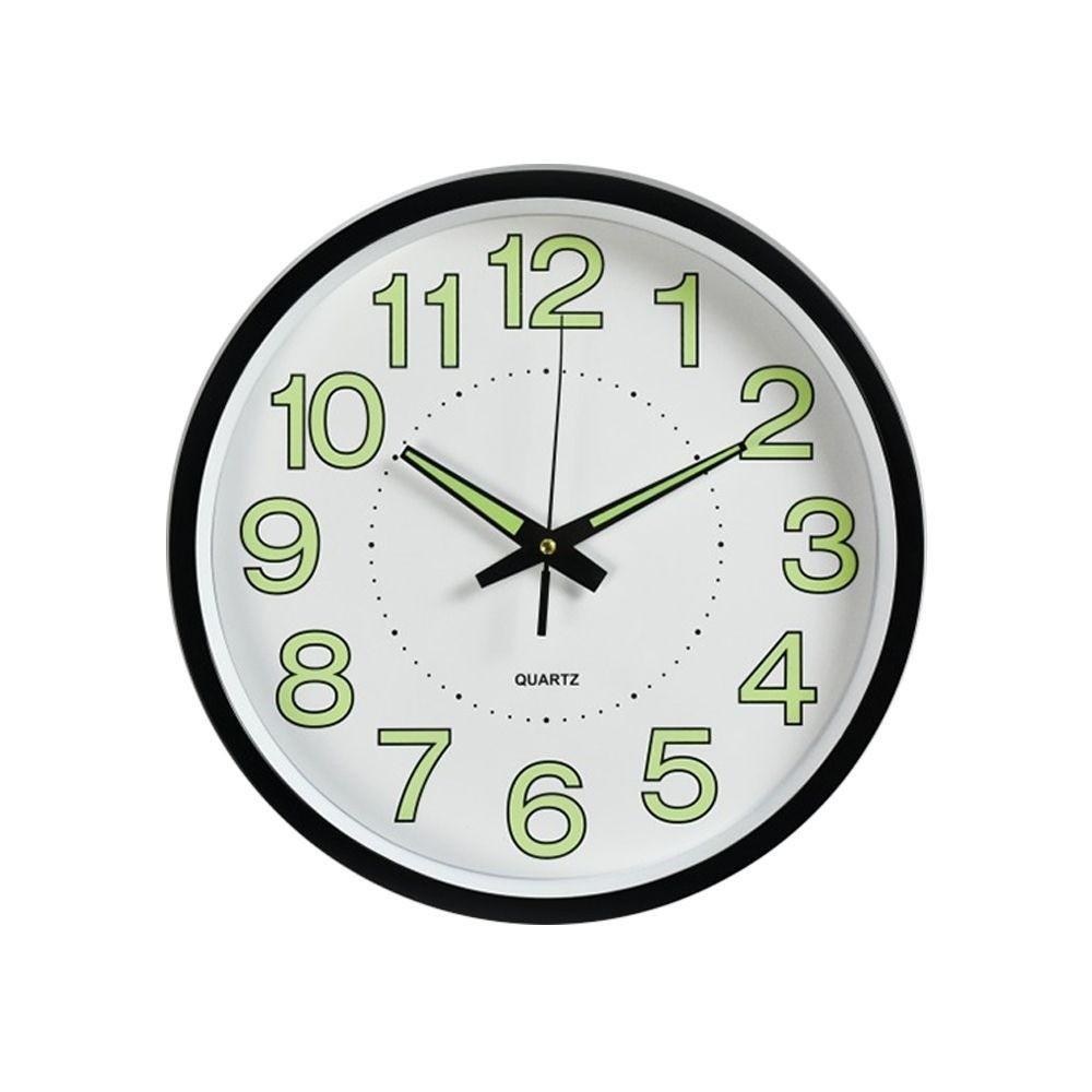 Plastic Frame Wall Mounted Clock 12 Inch Non-Ticking Clock Quiet Analog Clock For Living Room