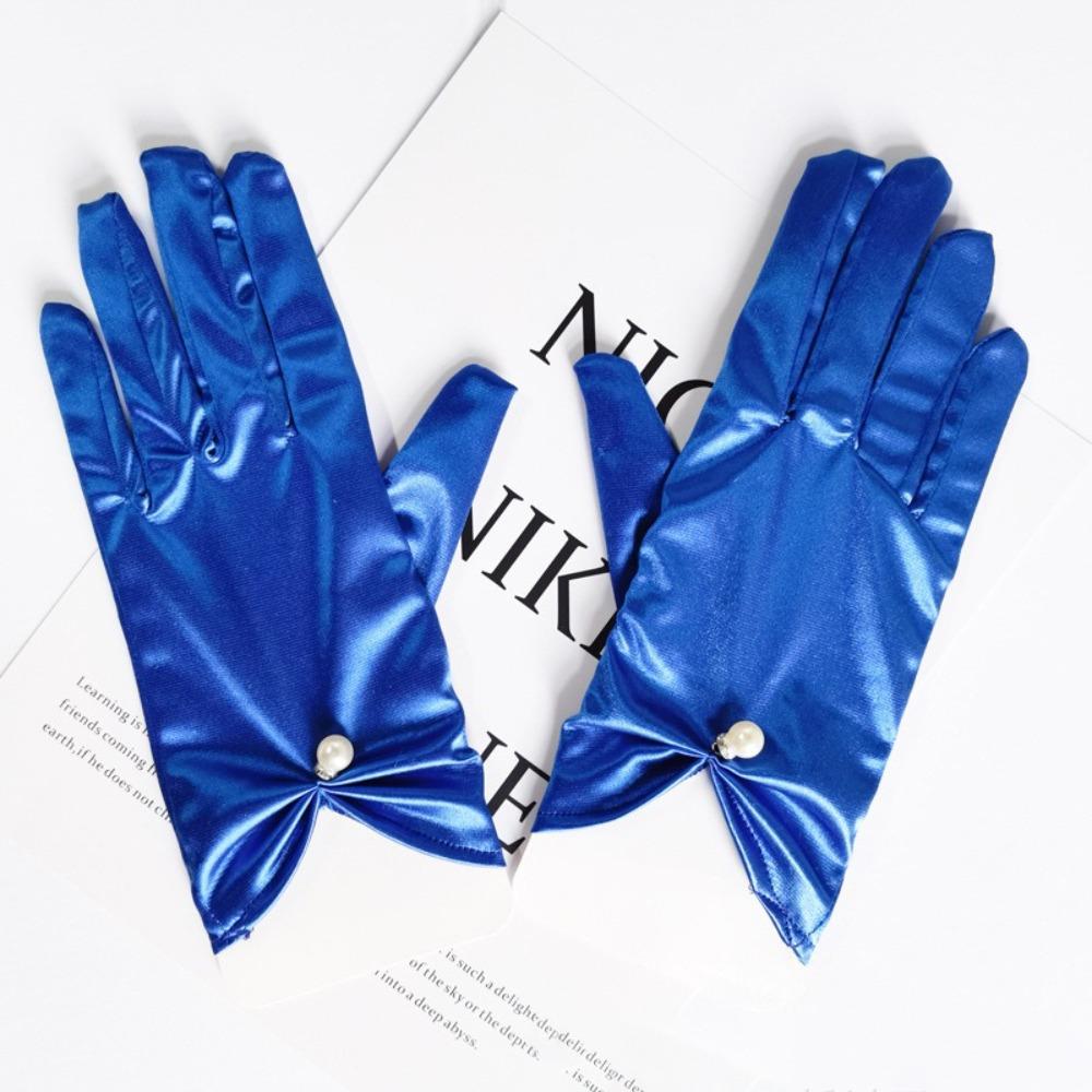 Solid Color Bridal Gloves Satin Dance Mittens Events Activities Dress Stage Gloves Wedding