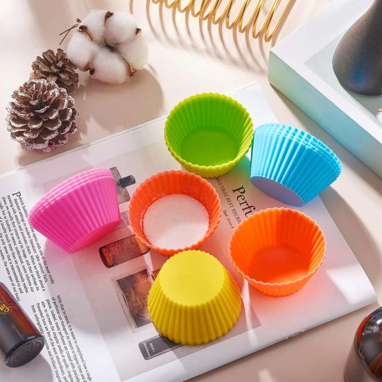 Silicone Cupcake Liners Reusable Cupcake Muffin Baking Cups High Temp Resistant Food Grade Cake Mold Gift for Baking Enthusiasts