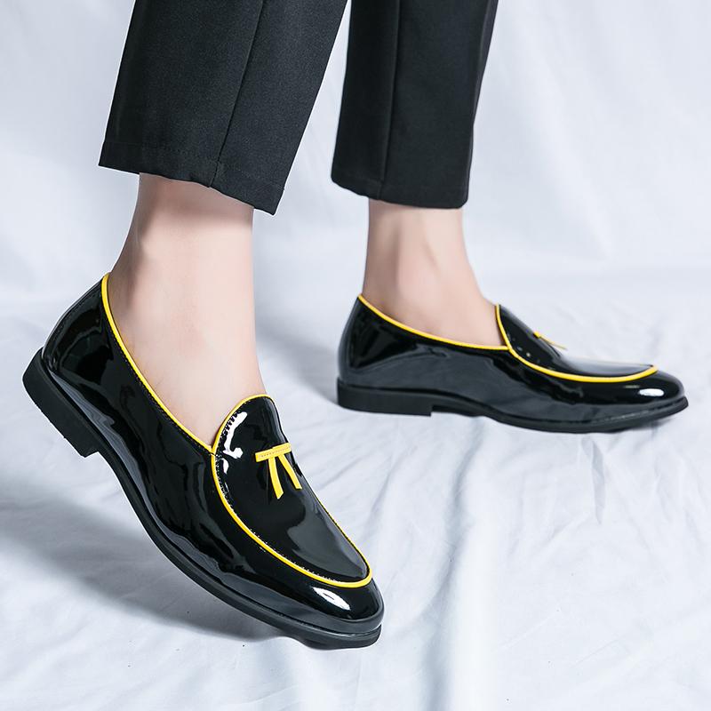 Stylish Purple Men's Loafers Large Size 46 Luxury Leather Casual Shoes Man Designer Shoes Lightweight Slip-on Flat Shoes For Man