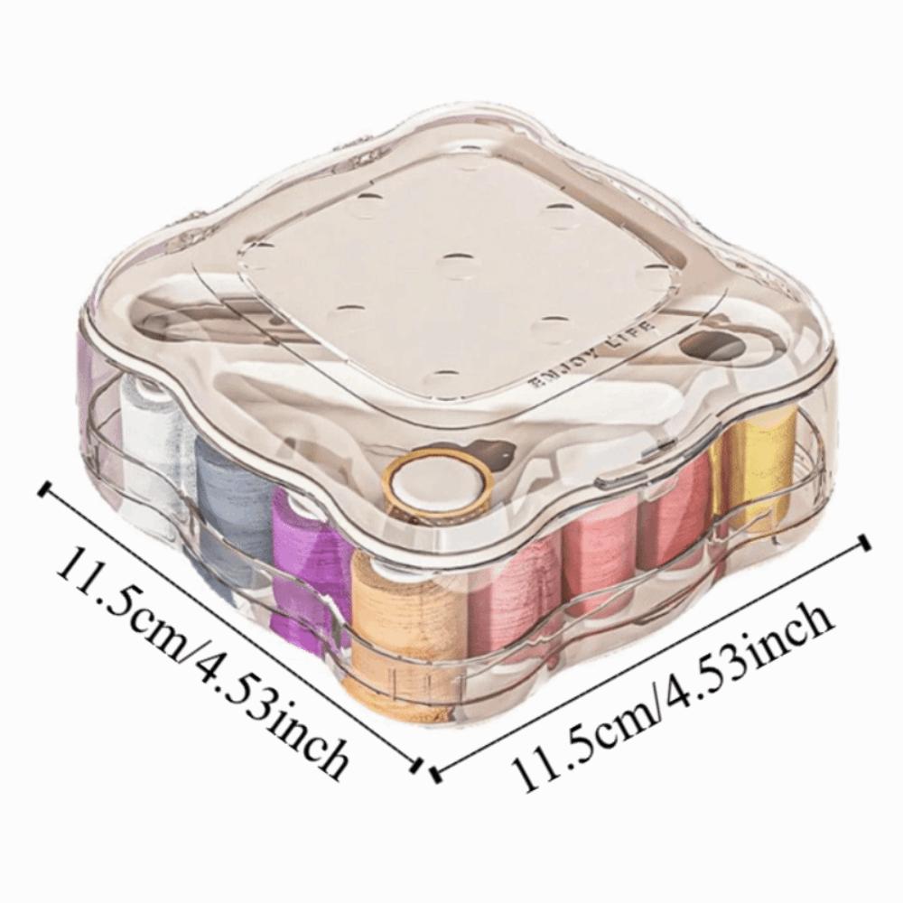 Portable Mini Sewing Box Set Partitioned Magnetic Needle Thread Box Hand Sewing Tool Kit Family