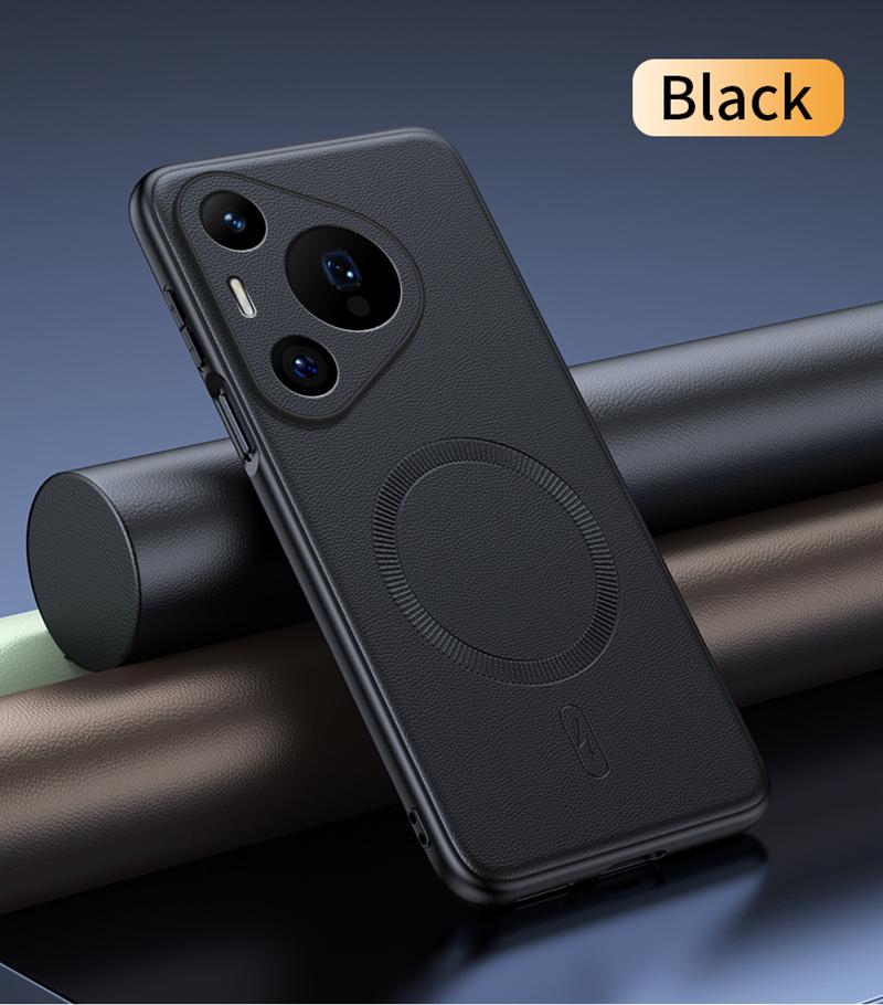 Чехол для Huawei Pura 70 Магнитная кожаная защитная крышка для Huawei Pura 70 Высокое качество Защита от отпечатков пальцев Нескользящий ПК+ТПУ