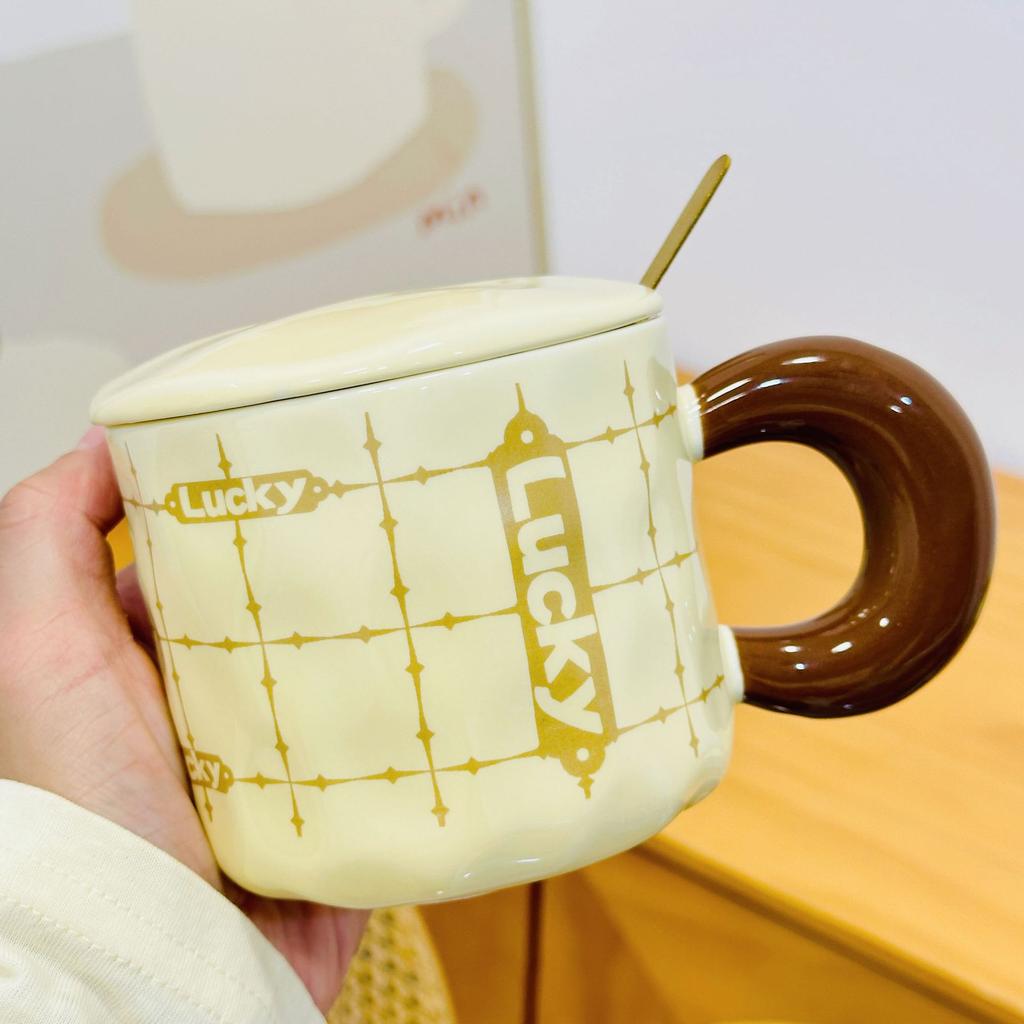 Соломенное стекло из боросиликатного стекла с крышкой и изображением животных, большая емкость для воды, для девочек, высокая термостойкость, простой подарочный набор чашек