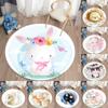 Cartoon Round Carpet for Living Room Animal Printed Round Area Rugs Parlor Bedroom Floor Mat Anti-slip Children's Rugs