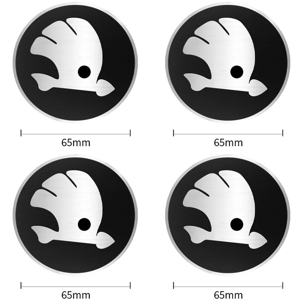 Car Sticker 2025 Hot 4Pcs 56/60/65/68MM Wheel Center Hub Caps Sticker Tire Rim Cover For Skoda Octavia A5 3 2 VRS Vision Kodiaq