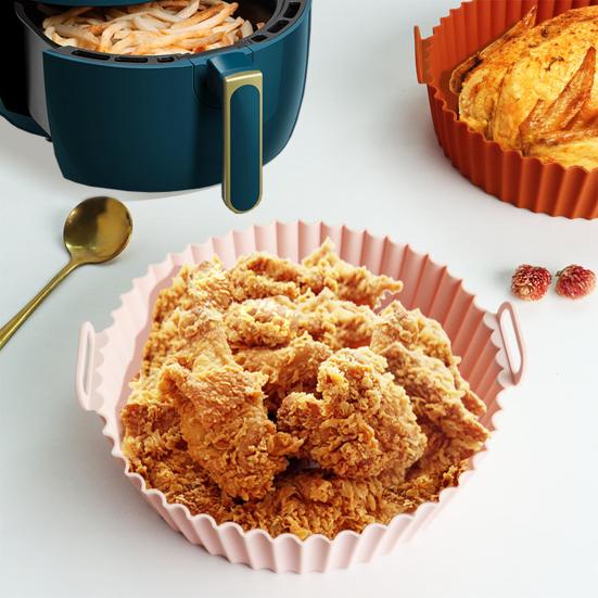 Силиконовые подставки для жарки Противень для выпечки с циркуляцией воздуха Двусторонняя сковорода для готовки Корзина для фритюрницы без жира Кухонный аксессуар