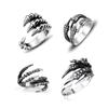 10pcs Punk Rings Dragon Claws Silver Color Fashion Jewelry
