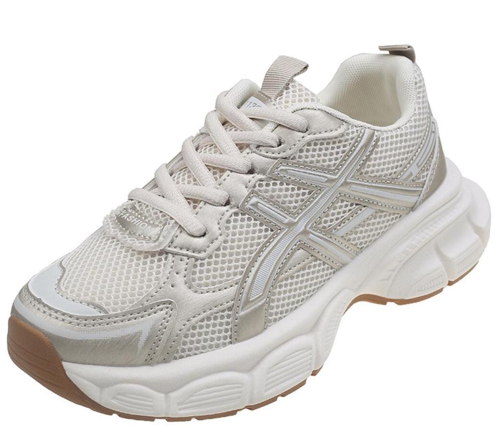 Модные женские кроссовки на толстой подошве Chunky Daddy Shoes 2024 года, весенние корейские дышащие спортивные кроссовки с сеткой и высокой платформой 6 см, женские кроссовки