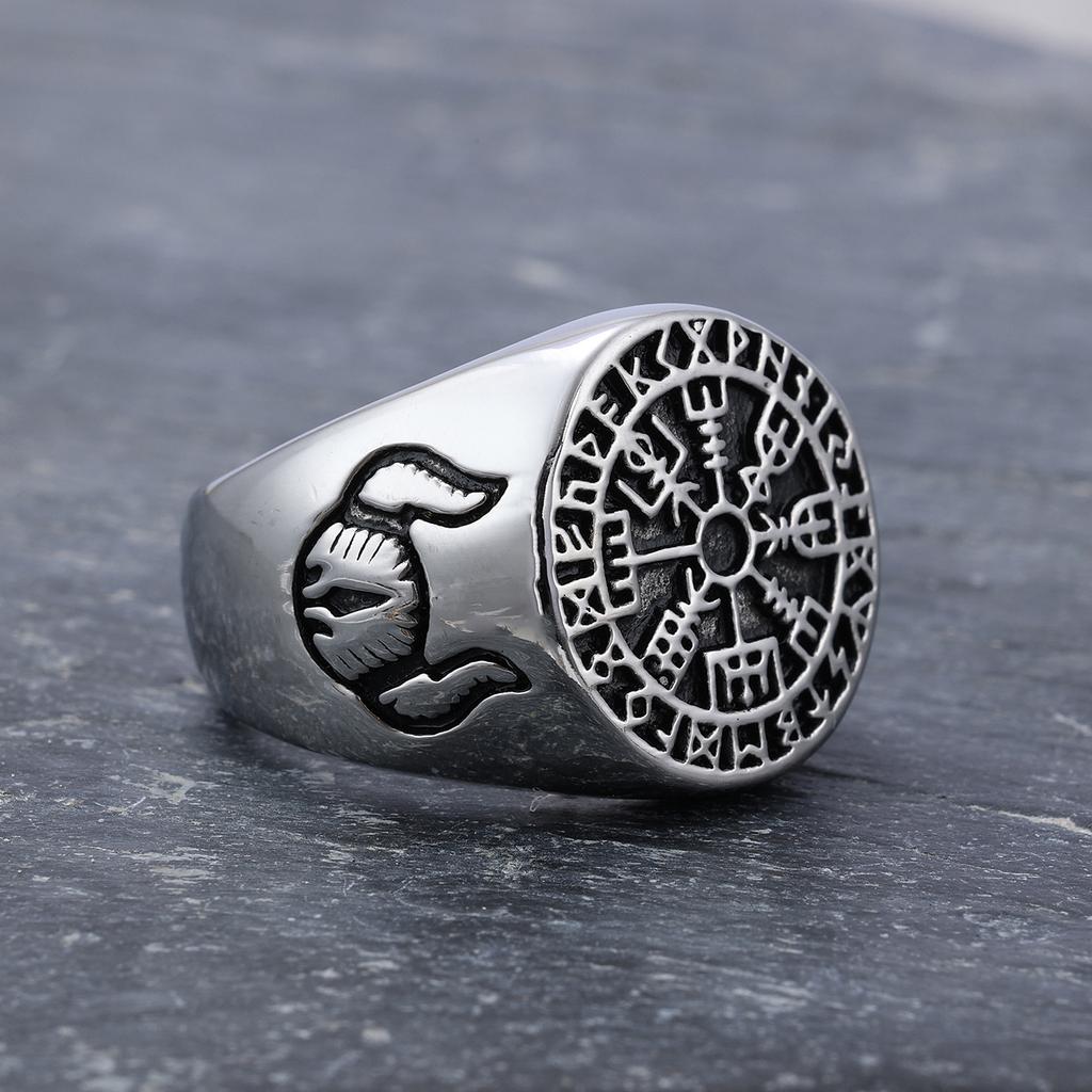 S925 Silver Ring New Product Viking Tribe Rune Men's Ring