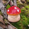 Tiny Mushroom Figures Fairy Garden Mushroom Figurines Cute Resin Tiny Mushroom Decoration For Garden With Smile Emoticon Design