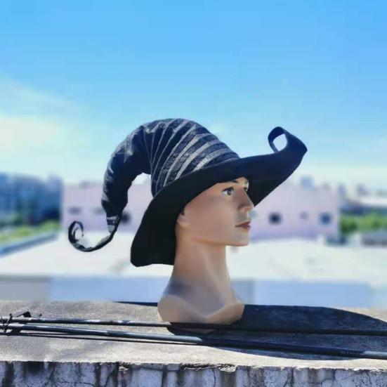 Witch Hat for Halloween Daily Wear Black Magic Wool Witch Hat Halloween Cosplay Party Costume Women Dress Up Accessory