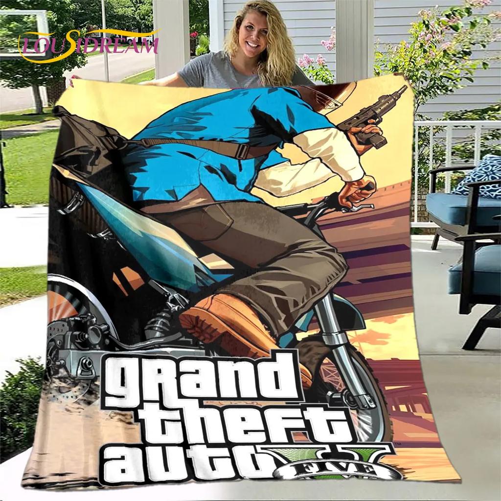 Мягкое плюшевое одеяло Grand Theft Auto GTA Game Gamer, фланелевое одеяло для гостиной, спальни, кровати, дивана, чехол для пикника