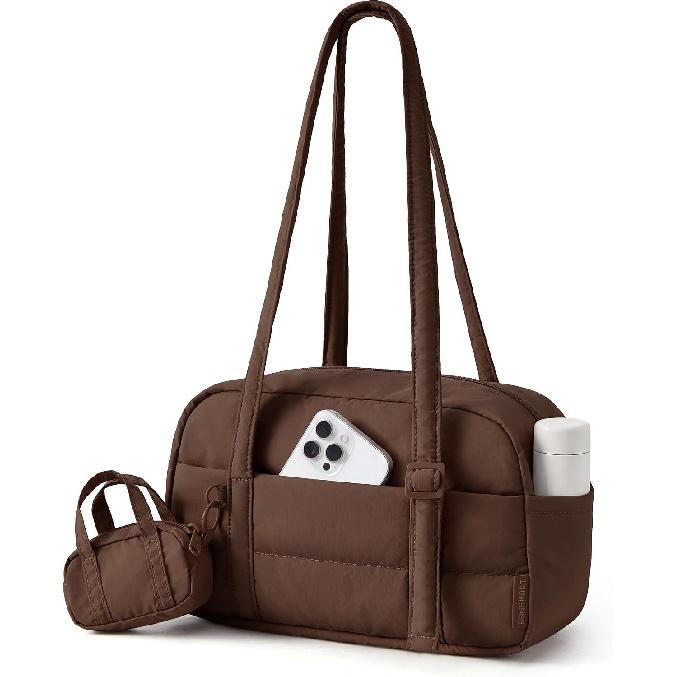 BAGSMART Purses for Women, Puffer Shoulder Bag Small Tote Handbags Lightweight