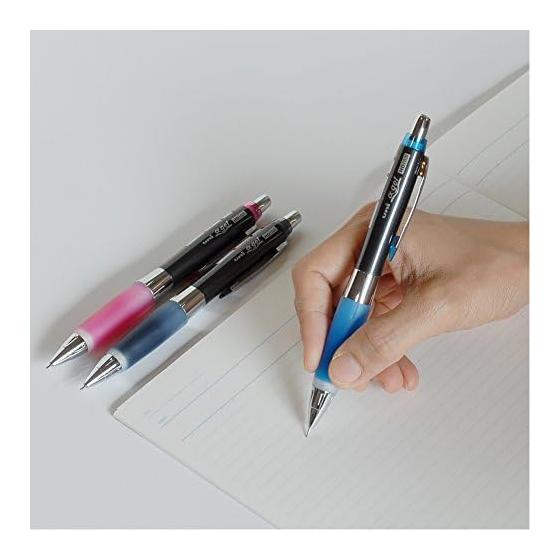 Механический карандаш Mitsubishi Pencil Alpha Gel, 0,5 мм, Слегка твердый, Черный, M5618GG1P.24, Гелевый захват, Низкий центр тяжести, Легкое нажимное письмо,