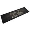 VidaXL Washable Kitchen Mat Printed Cup, Non-Slip Doormat, Floor Mat, Mat In Front of Sink, Modern, Black 4005593