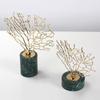 New Chinese-style Coral Sea Tree Metal European-style Ornaments Light Luxury Model Room Bed and Breakfast Decorations Marble Art Ornaments
