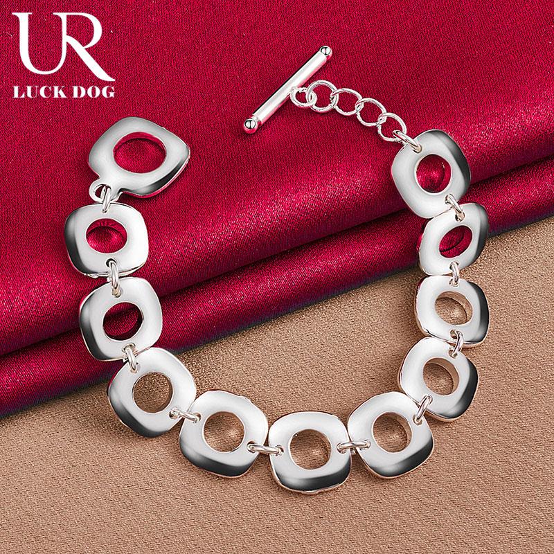 Классическая квадратная цепочка из стерлингового серебра 925 пробы, модные свадебные украшения