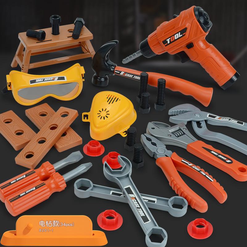 Play House Electric Drill Maintenance Tool Set, Simulation Engineering Disassembly And Assembly Repair Tool
