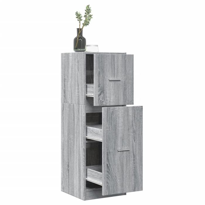 VidaXL Armoire apothicaire sonoma gris 40x41x118 cm bois d'ingénierie, coffre d'apothicaire, meuble d'apothicaire, coffre à 855201