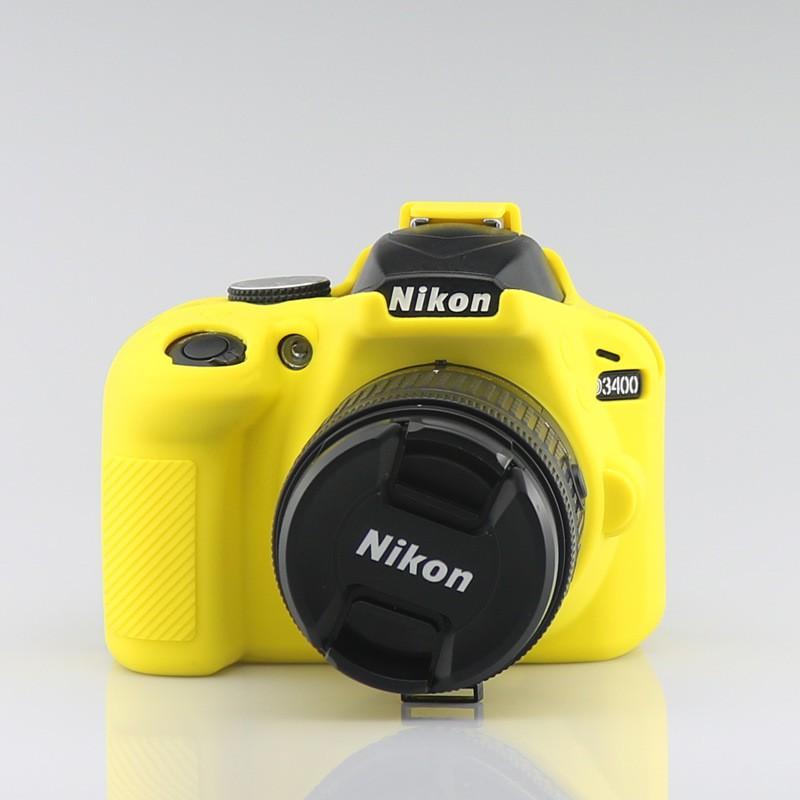 Silicone Camera Case Nikon D3400 DSLR Shockproof Lightweight Anti-Slip Protective Cover In Yellow Black Red Camo