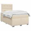 Box Spring Bed with Mattress Cream 120 x 190 cm Fabric