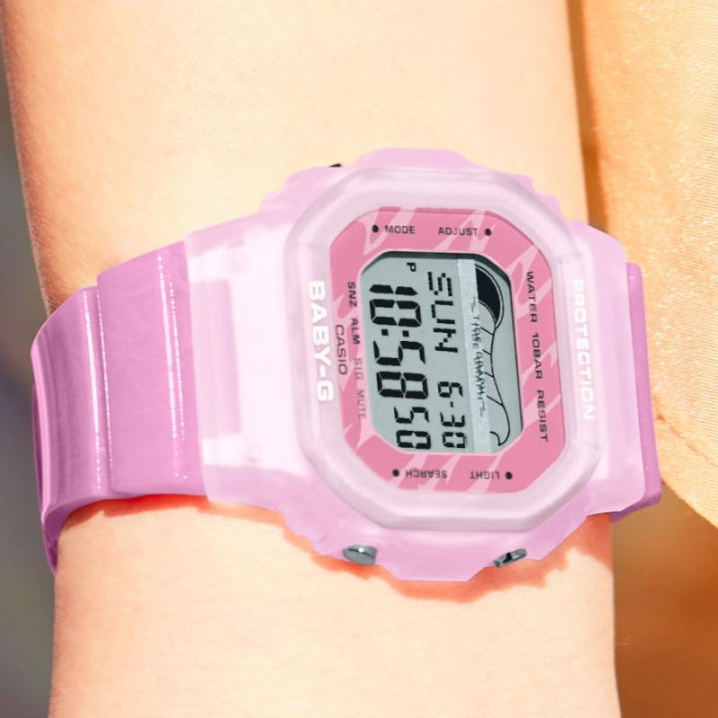 Casio Женские часы Baby-G, смола, водонепроницаемость 100 м, ударопрочность, будильник, кварцевые, BLX-565S-4