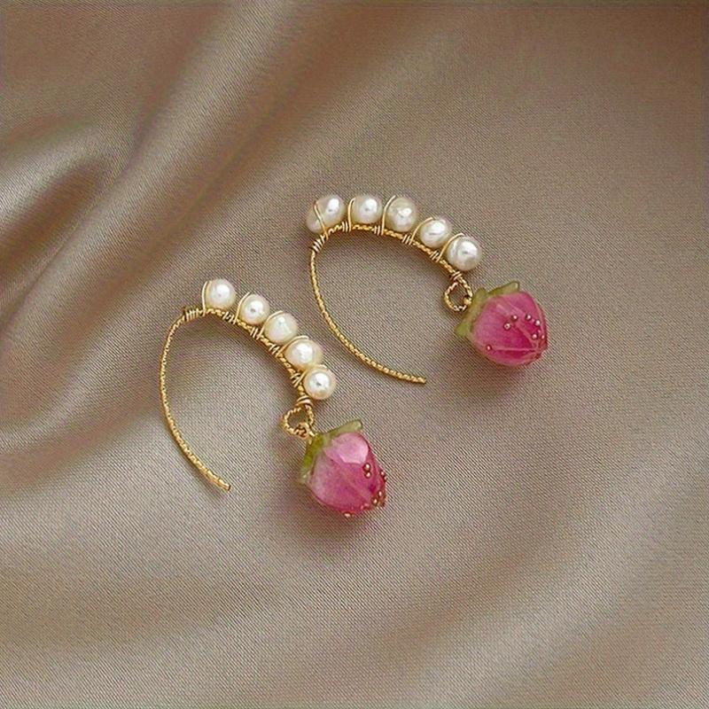 Серьги в виде розовых цветов для женщин, изысканные, милые и элегантные серьги.