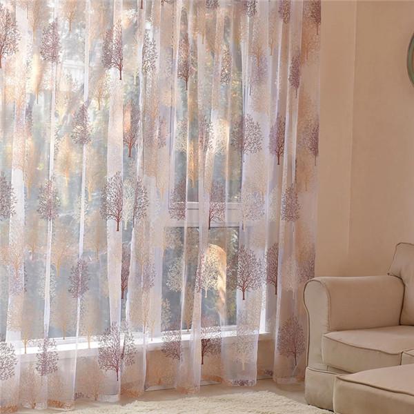 Горячие Современные Тюлевые Шторы с Принтом для Гостиной Кухни Роскошная Прозрачная Штора с Листьями для Спальни Вуалевая Штора для Оконной Шторы Драпировка